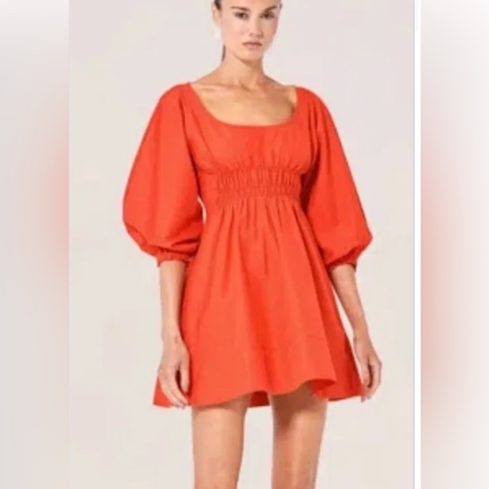 Alexis scoop neck cinch waist mini dress